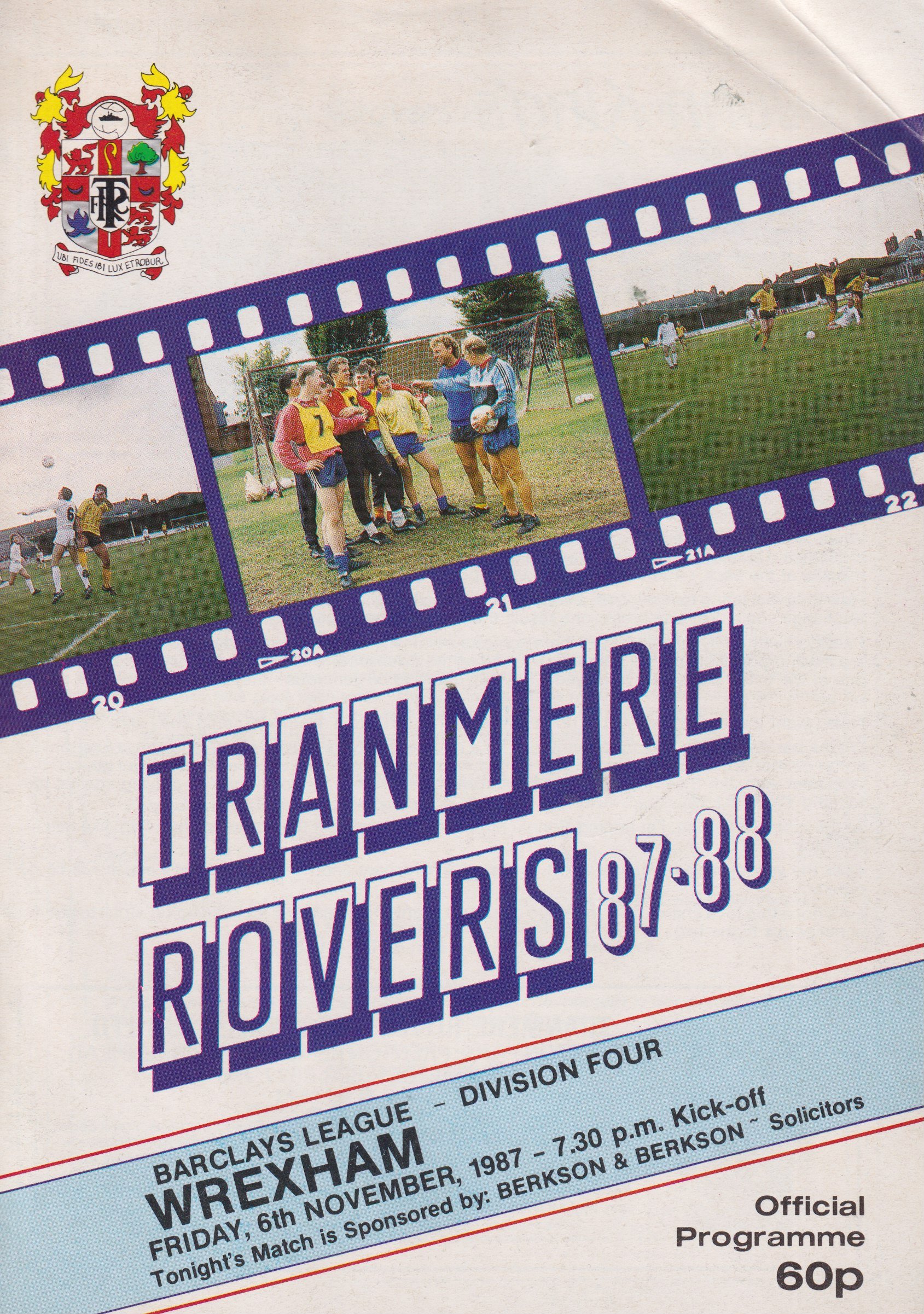 Tranmere Rovers v Wrexham match programme
